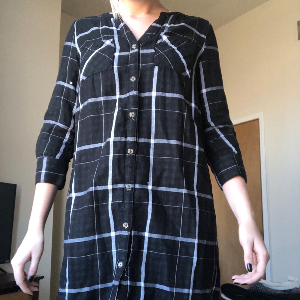 Black plaid dress